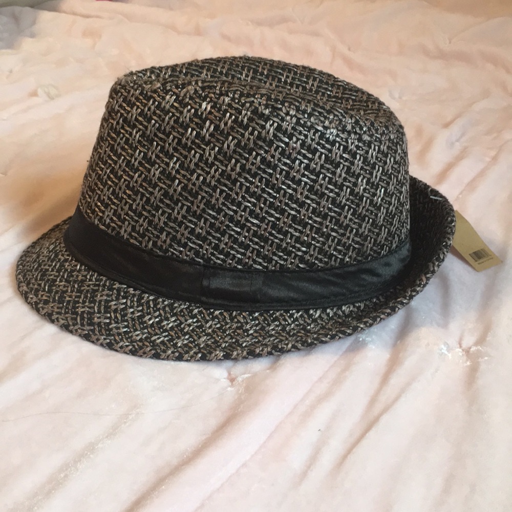 NWT gray tweed fedora
